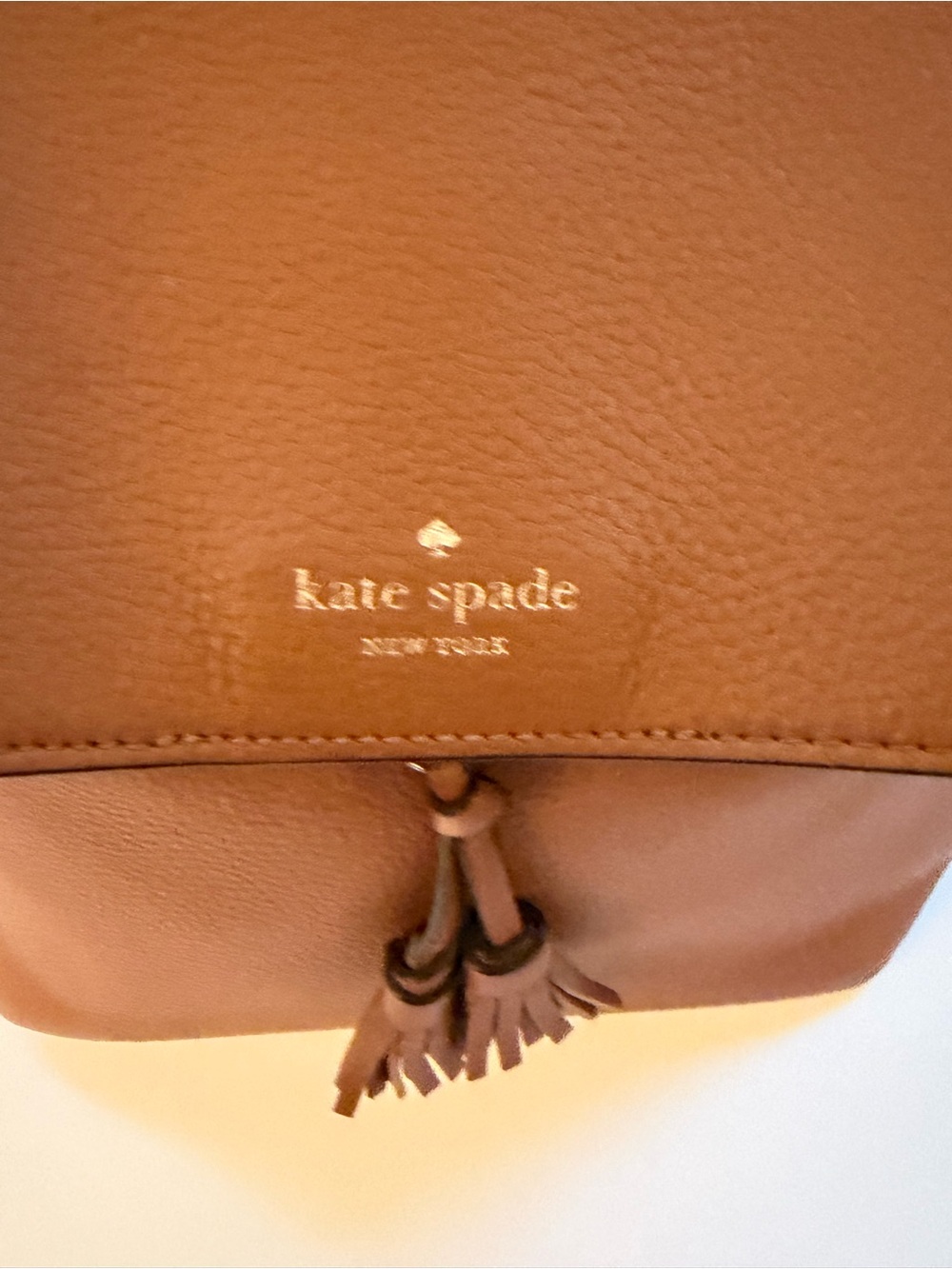 Kate Spade Tan Leather Tassel backpack Bag